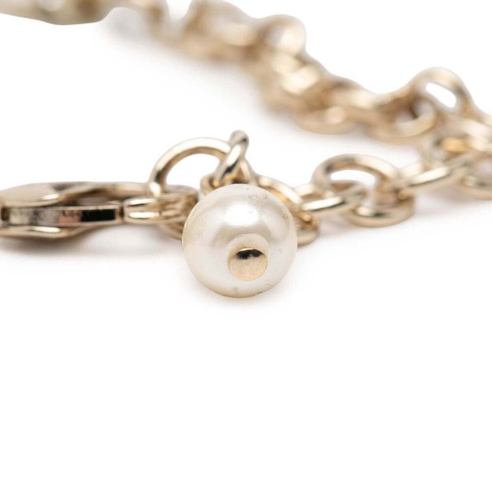 CHANEL Authentic Pink Pearl Logo Charm Bracelet - Picture 6 of 8